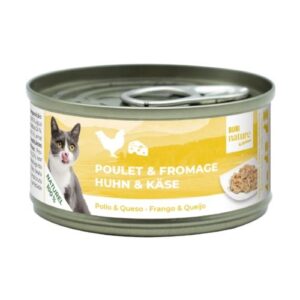 Lata 100% natural para gatos de pollo y queso 70g