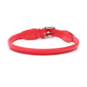 collar redondo piel rojo