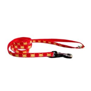 Correa nylon con carita de gato roja 10mmx120cm