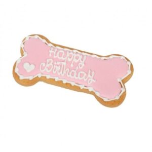 Hueso galleta de cumpleaños rosa 90g