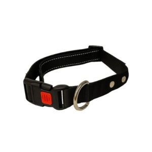 Collar de nylon con cierre de seguridad negro y verde 26mm