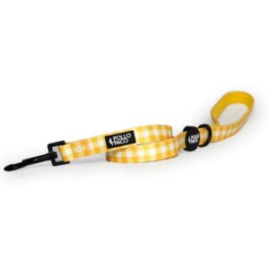 Correa de cuadro de vichy amarillo Pollo y Paco