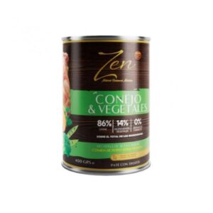 Lata de paté con trozos sabor conejo y vegetales 400g