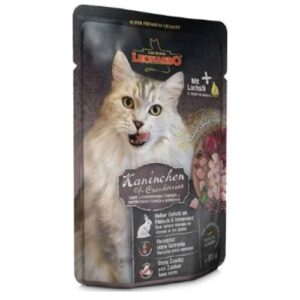 Pouch alimentación gato Leonardo conejo y arándanos