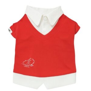 Polo rojo y blanco talla: 30cm