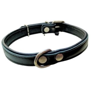 Collar piel liso negro 52cm