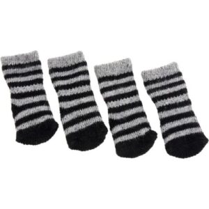 Calcetin rayas negro y gris L