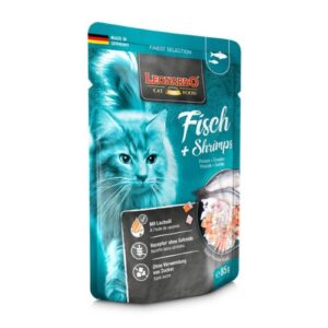 Paté para gato sabor pescado y gambas Leonardo 85g