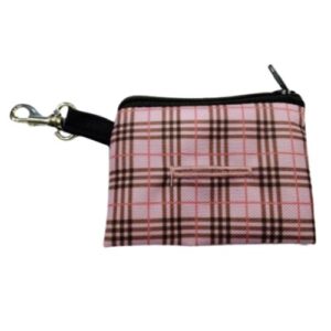 Porta bolsas tartán rosa