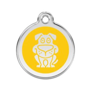 Chapa identificativa amarilla perrito