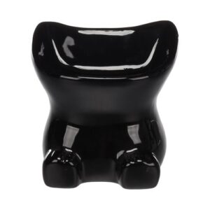 Comedero cerámica elevado silueta gato negro 120ml