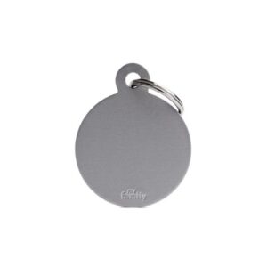 Chapa identificativa círculo gris pequeño