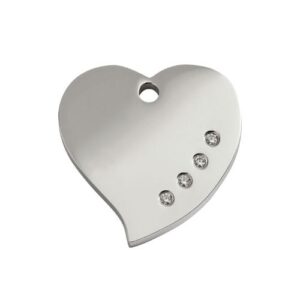 Chapa identificativa corazón acero inoxidable brillos