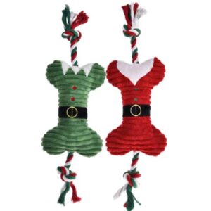 Hueso de peluche con cuerda Navidad 30cm