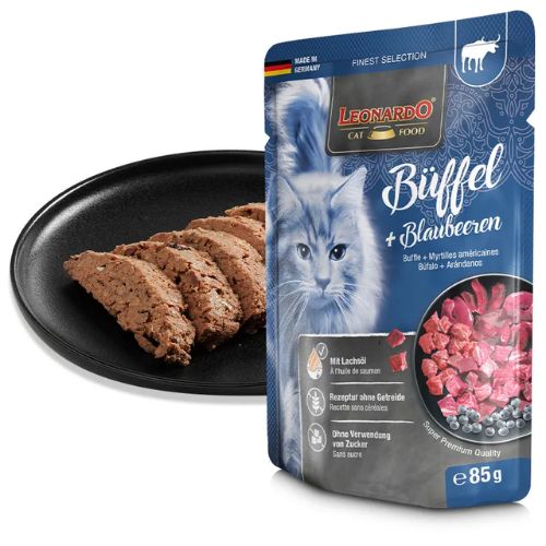 Paté para gato sabor búfalo y arándanos Leonardo 85g