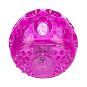 Pelota caucho termoplástico rosa con luz 6cm