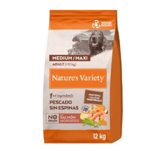 Nature's Variety sin grano salmón perro adulto +10kg 12kgs