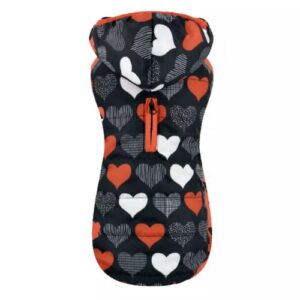 Anorak negro corazones 35cm