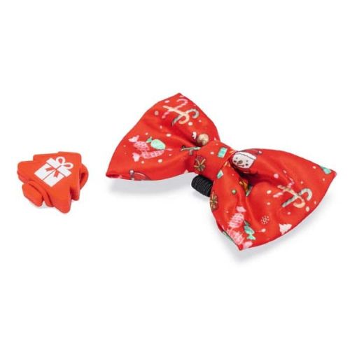 Luz navideña con pajarita luminosa para perro