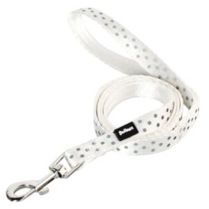 Correa blanca con lunares reflectantes 15mmx120cm