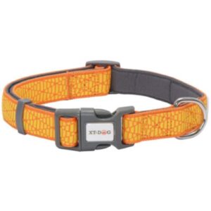 Collar acolchado naranja y amarillo L 25mm