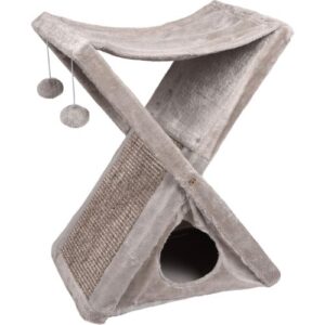 Rascador plegable para gatos con refugio y plataforma 53.5x34.5x60cm