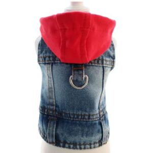 Cazadora vaquera con capucha roja 20cm