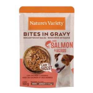 Nature's Variety bocaditos en salsa salmón y hierbas 100g