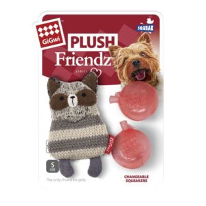 Peluche mini mapache con sonido intercambiable
