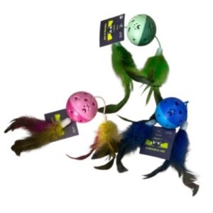 Pelota de gato pluma y cascabel