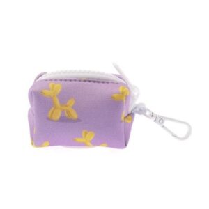 Porta bolsas lila estampado globo perro